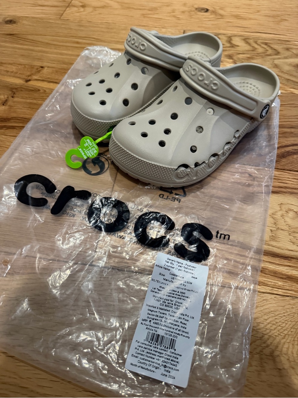 NWT Crocs Baya Clog Cobblestone Beige M4 W6